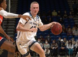 Collin Welp from the UC Irvine Anteaters drives to the basket against Pepperdine. (Image: AP)