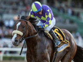 Express Train captured the Santa Anita Handicap for his first Grade 1 victory. The even-money favorite gave trainer John Shirreffs his first Big 'Cap title. (Image: Benoit Photo)