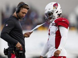 Arizona Cardinals head coach Kliff Kingsbury and quarterback Kyler Murray on the sidelines during an NFC West divisional tilt. (Image: Suzanne Greenberg/Getty)