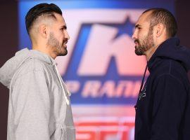 Jose Ramirez (left) will battle Jose Pedraza (right) on Friday in a critical fight for the two super lightweight contenders. (Image: Mikey Williams/Top Rank/Getty)