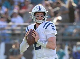 Carson Wentz, the ex-quarterback of the Indianapolis Colts, drops back for a pass in September 2021. (Phelan M. Ebenhack/AP)