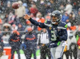 Quarterback Russell Wilson fires a pass for the Seattle Seahawks. (Image: Porter Lambert/Getty)