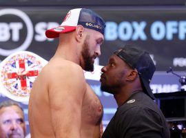 Tyson Fury (left) will defend his WBC heavyweight title against Dillian Whyte (right) at Wembley Stadium on Saturday. (Image: Julian Finney/Getty)