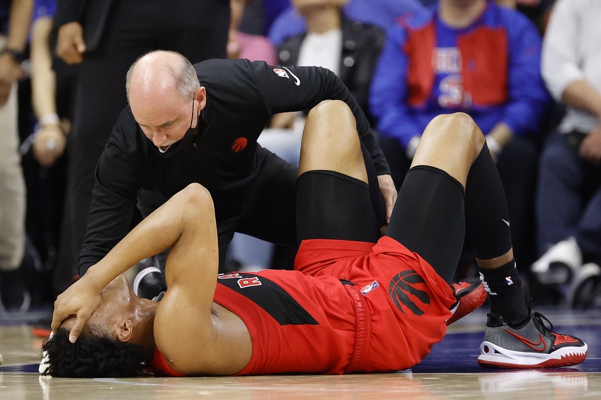 Scottie Barnes ankle injury Game 1 2 Toronto Raptors Philadelphia 76ers