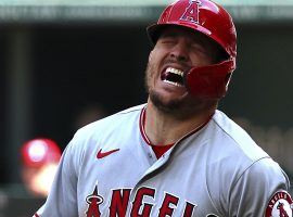 The Angels say Mike Trout is day-to-day after the superstar was hit by a pitch during Sundayâ€™s game against the Texas Rangers. (Image: Richard W. Rodriguez/AP)