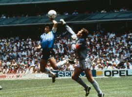 Maradona's highly controversial goal against England at the 1986 World Cup is still regarded as one of the most important goals in the history of football. (Image: spiegel.de)