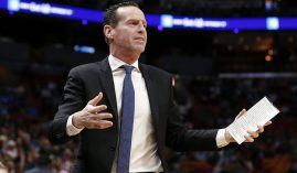 Kenny Atkinson on the sidelines of a Brooklyn Nets game during his last stint as a head coach in 2020. (Image: Michael Reaves/Getty)