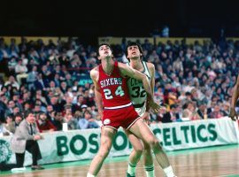 Bobby Jones from the Philadelphia 76ers won the first-ever NBA Sixth Man of the Year Award in 1983, and he boxed out Kevin McHale from the Boston Celtics who won twice. (Image: Dick Raphael/Getty)