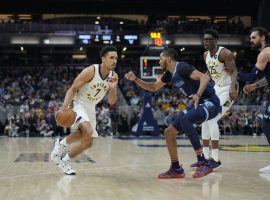 Malcolm Brogdon from the Indiana Pacers drives the lane against the Memphis Grizzlies. (Image: Getty)