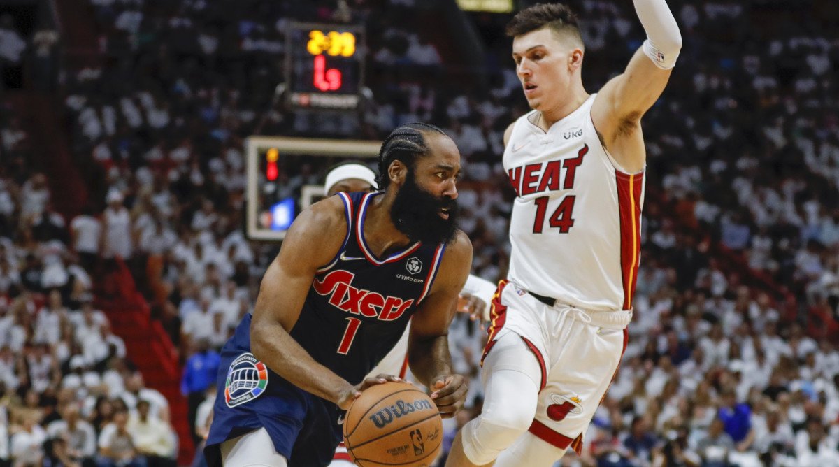 James Harden Tyler Herro Joel Embiid Injury Report Philadelphia 76ers Miami Heat Playoffs