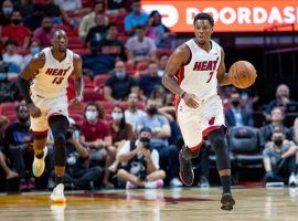  Kyle Lowry from the Miami Heat will miss Game 1 after suffering a hamstring injury in the first round of the playoffs. (Image: Kenny Forbin/Getty)