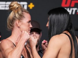 Holly Holm (left) and Ketlen Vieira (right) will face off in the main event of UFC Fight Night 206, in a fight that could determine the next women’s bantamweight challenger. (Image: Chris Unger/Zuffa)
