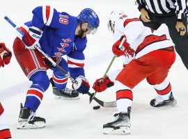 The New York Rangers will try to tie up their series with the Carolina Hurricanes in Game 4 at Madison Square Garden on Tuesday night. (Image: Icon Sportswire/Getty)