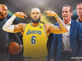 Los Angeles Lakers and LeBron James will select a new head coach among three finalists including Darvin Ham (left), Kenny Atkinson, and Terry Stotts (far right). (Image: Clutch Points)