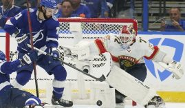 The Tampa Bay Lightning can close out the Florida Panthers and complete a sweep on Monday in Game 4 of their Stanley Cup Playoffs series. (Image: Chris O’Meara/AP)