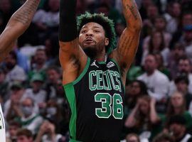 Marcus Smart attempts a shot in Game 1 for the Boston Celtics against the Milwaukee Bucks in the second round of the playoffs ad TD Garden. (Image: David Butler/USA Today Sports)