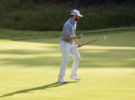 Adam Hadwin took the early lead at the 2022 US Open after shooting an opening round 66 on Thursday. (Image: Charlie Riedel/AP)