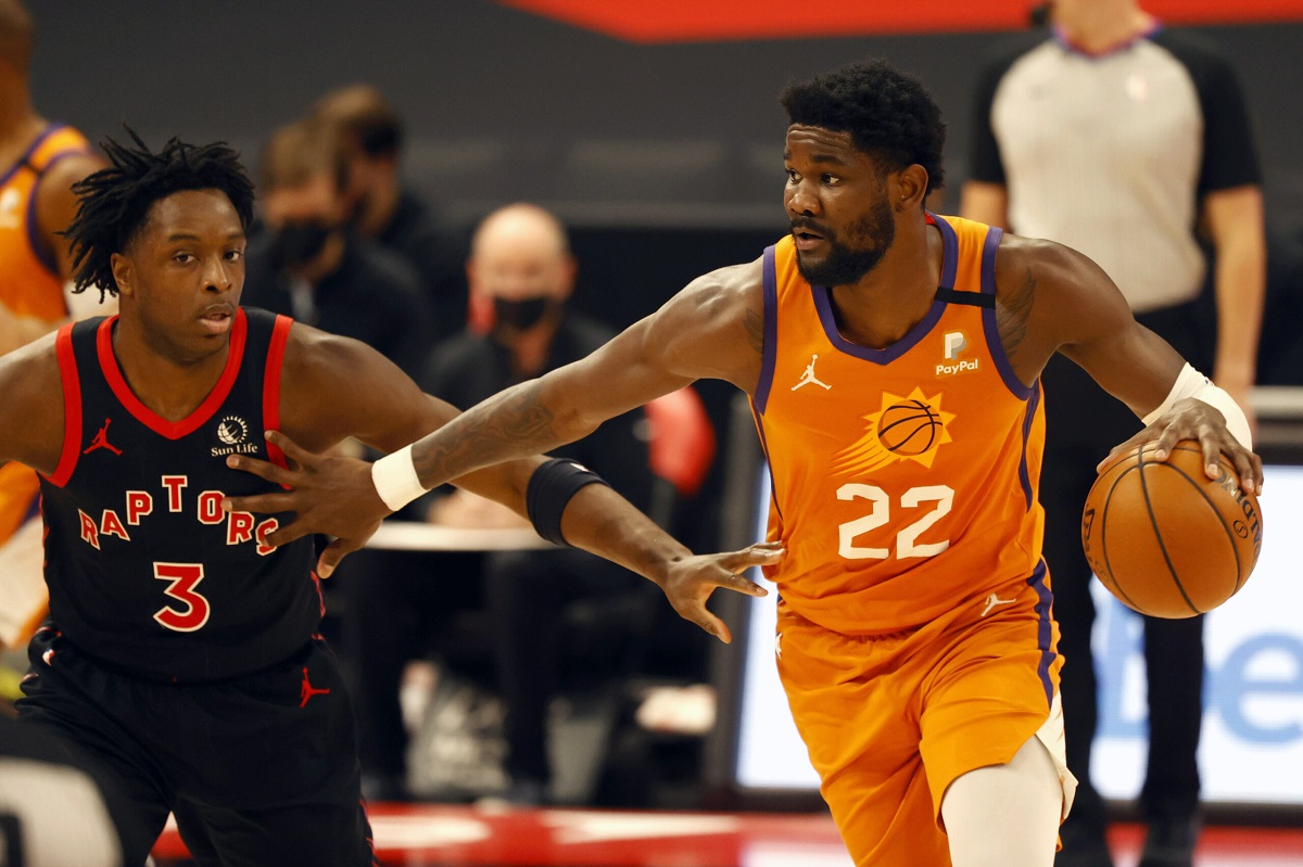 NBA trade rumors portland trail blazers damian lillard deandre Ayton OG Anunoby John Collins Raptors Suns Hawks