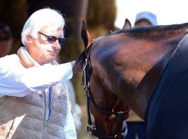 A NYRA three-member panel suspended Hall of Fame trainer Bob Baffert until the end of January. (Image: Susie Raisher/NYRA Photo)