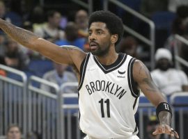 Kyrie Irving playing with the Brooklyn Nets in April at Barclay’s Center. (Image: Getty)