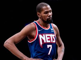 A disappointed Kevin Durant from the Brooklyn Nets was set by the Boston Celtics in the first round of the 2022 NBA playoffs. (Image: Porter Lambert/Getty)