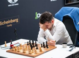 Ian Nepomniachtchi held on in a difficult position to draw Fabiano Caruana and move closer to victory at the 2022 Candidates Tournament. (Image: Maria Emelianova/Chess.com)