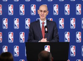 NBA Commissioner Adam Silver speaks with the press after the Board of Governors meeting in Las Vegas. (Image: Getty)