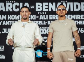 Danny Garcia (left) will make his super welterweight debut on Saturday when he takes on Jose Benavidez Jr. (right) at the Barclays Center in Brooklyn. (Image: Amanda Westcott/Showtime)