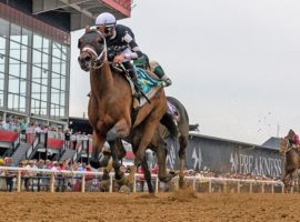 Interstatedaydream won the Grade 2 Black-Eyed Susan comfortably. She is the favorite for the Indiana Oaks, Leg 4 of this week's Cross Country Pick 5. (Image: Jerry Dzierwinski/Maryland Jockey Club)