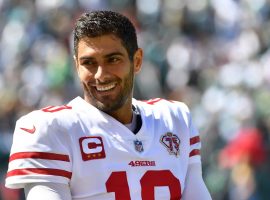 Jimmy Garoppolo from the San Francisco 49ers will soon join a new team in a trade. (Image: Eric Hartline/Getty)