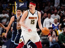 Nikola Jokic from the Denver Nuggets grinds down the Memphis Grizzlies last April. (Image: Ethan Mito/Getty)