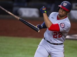 Washington Nationals star Juan Soto says he is day-to-day after suffering a minor calf injury on Sunday. (Image: Jerome Miron/USA Today Sports)