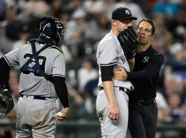 New York Yankees pitcher Michael King leaves a game against the Baltimore Orioles with an elbow injury. (Image: Getty)