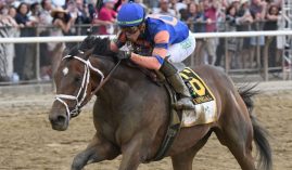 Belmont Stakes winner Mo Donegal suffered bone bruising coming out of the Belmont and will miss most of 2022. (Image: AJ Photo/NYRA.com)
