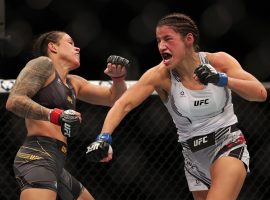 lianna Pena (right) will defend her womenâ€™s bantamweight title in a rematch against Amanda Nunes (left) in the main event of UFC 277 on Saturday. (Image: Carmen Mandato/Getty)