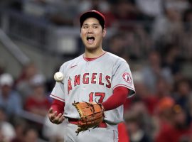 Trade rumors have begun swirling around Shohei Ohtani, as the two-way star excels in another terrible season for the Los Angeles Angels. (Image: Butch Dill/AP)
