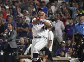 Pete Alonso has won the past two Home Run Derby titles, and comes in as the favorite to win the 2022 event on Monday. (Image: Dustin Bradford/Getty)