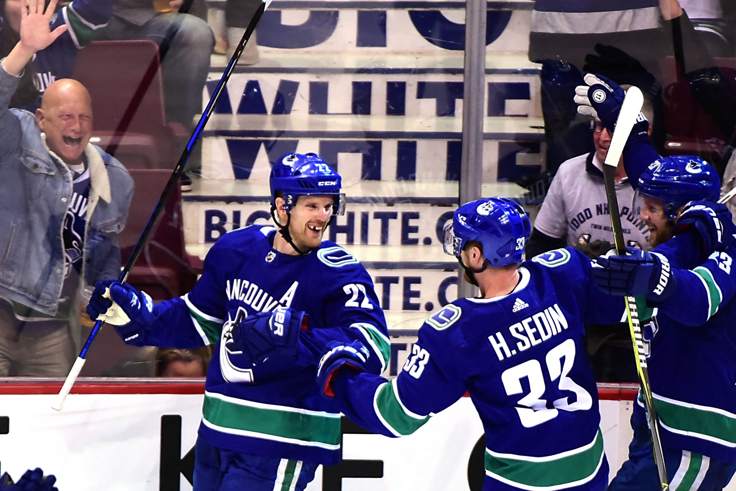 Daniel and Henrik Sedin in action for the Vancouver Canucks