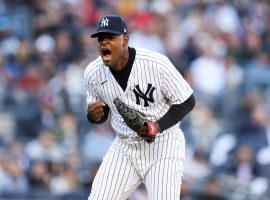 Pitcher Luis Severino from the New York Yankees is fired up after a strike out. (Image: Dustin Satloff/Getty)