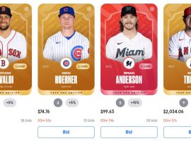 Sorare MLB officially launched on Tuesday, with auctions for NFTs of players like Mike Trout attracting fierce bidding wars. (Image: Ed Scimia/OnlineGambling.com)