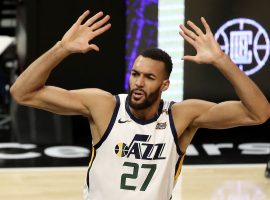 Center Rudy Gobert won the Defensive Player of the Year three times with the Utah Jazz. (Insert: Getty)