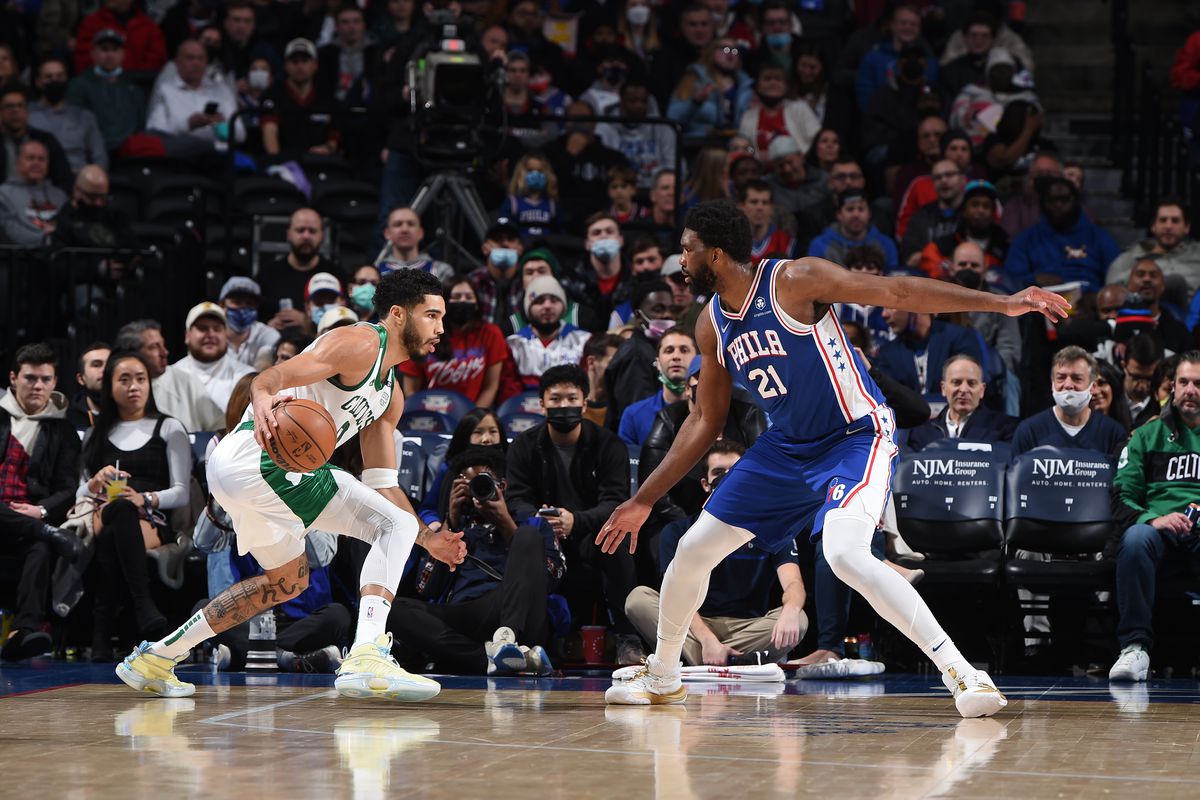 Joel Embiid Jayson Tatum Boston Celtics Kevin Durant trade 76ers Nets Atlantic Division odds 2023 NBA