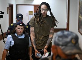 Brittney Griner received a nine-year sentence from a Russian judge on Thursday for drug possession and smuggling. (Image: Natalia Kolesnikova/AFP/Getty)