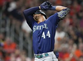 Julio Rodriguez will spend a stint on the injured list after injuring his wrist on Saturday in a Seattle Mariners win over the Houston Astros. (Image: Eric Christian Smith/AP)