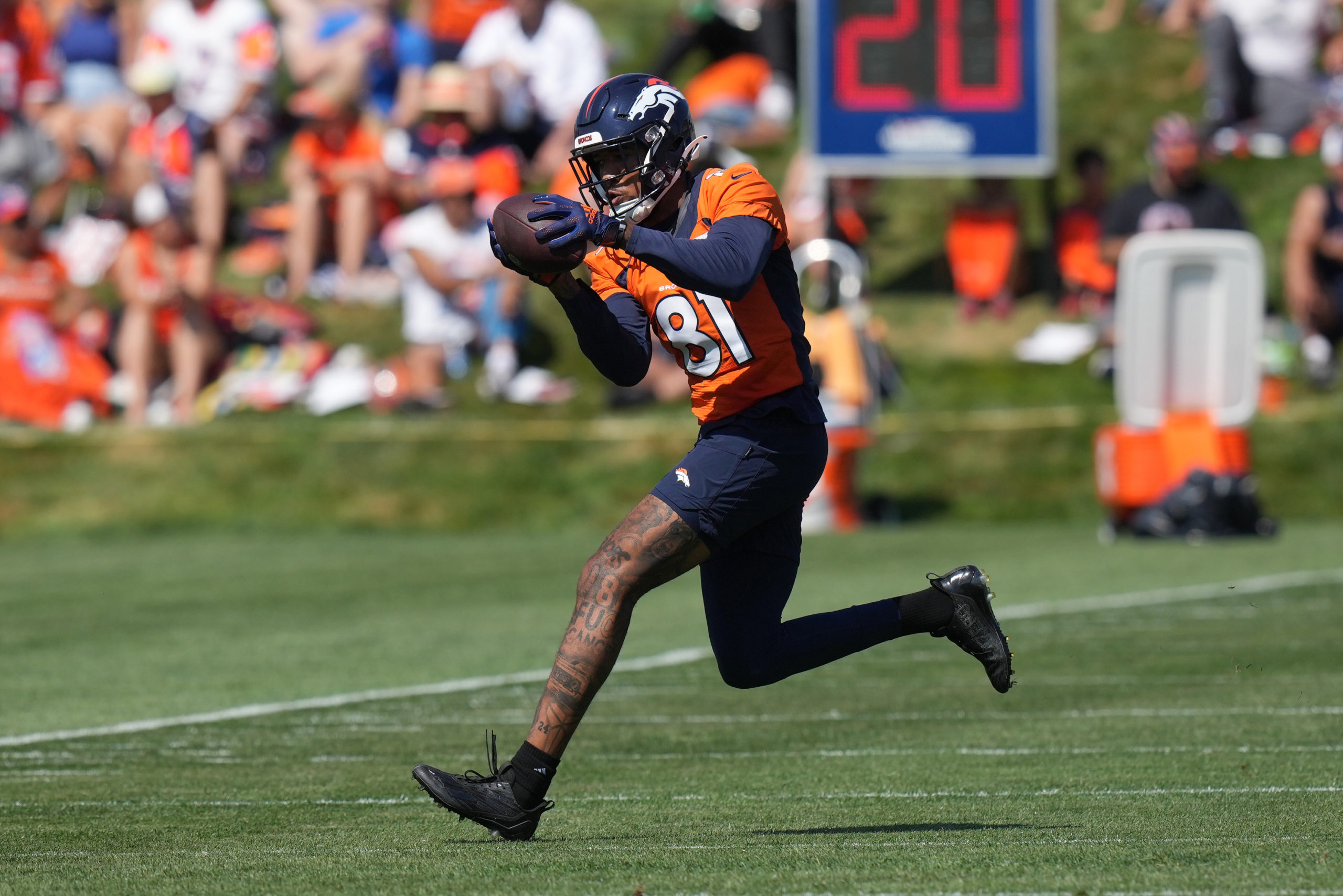 Tim Patrick Denver Broncos ACL knee injury out season WR